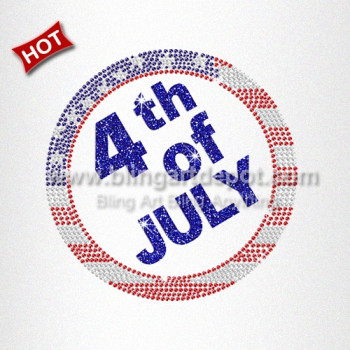 4th of July Rhinestone Transfers Iron on for Tshirts Bling 4th of July Rhinestone Transfers Iron on for Tshirts Bling